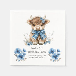 Blue Highland Koe verjaardagsfeestje Servet