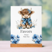 Blue Highland Koe Verjaardagsgunsten teken Acryl Bord (Neutraal)