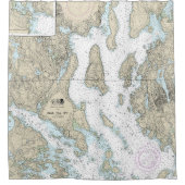 Blue Hill Bay nautische kaart 13316 Douchegordijn (Voorkant)