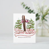 Blue Hills Massachusetts Ski logo Briefkaart (Staand voorkant)