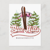 Blue Hills Massachusetts Ski logo Briefkaart (Voorkant)