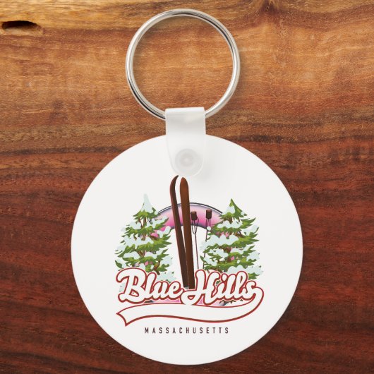 Blue Hills Massachusetts Ski logo Sleutelhanger (Voorkant)