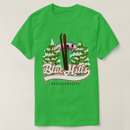 Blue Hills Massachusetts Ski T-shirt (Design voorkant)