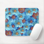 Blue Himalayan Poppy Flower Mousepad Muismat (Met muis)