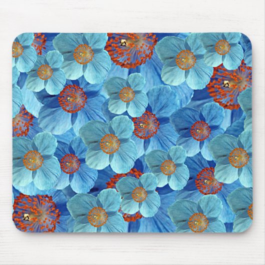 Blue Himalayan Poppy Flower Mousepad Muismat (Voorkant)