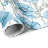 Blue Himalayan Poppy Seamless Floral Cadeaupapier (Rol Hoek)