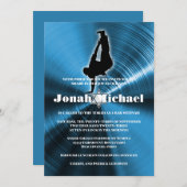 Blue Hip-Hop Dance Dancer Bar Mitzvah Uitnodiging (Voorkant / Achterkant)