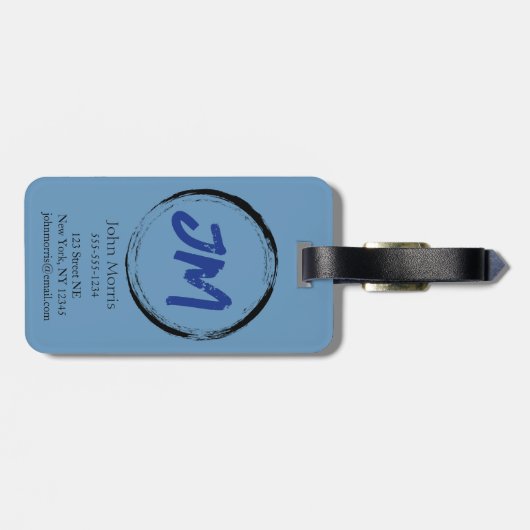 Blue Hip Hop Rottweiler Bagagelabel (Achterkant horizontaal)