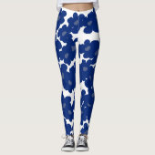 Blue Hippie Flowers Leggings (Voorkant)