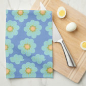 Blue Hippie Flowers Theedoek (Quarter Fold)