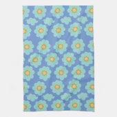 Blue Hippie Flowers Theedoek (Verticaal)