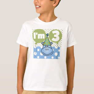 Blue Hippo 3rd Birthday T-shirt