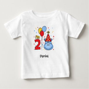 Blue Hippo Face 2e verjaardag Baby T-Shirt