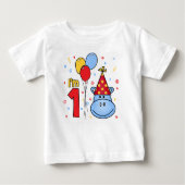 Blue Hippo Face First Birthday (Voorkant)