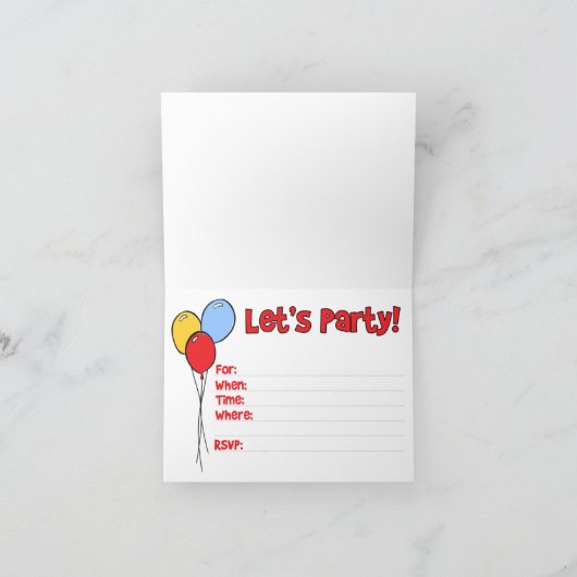 Blue Hippo Face First Birthday Fill-in Invitation Bedankkaart (Binnen)