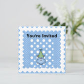 Blue Hippo Gepersonaliseerd verjaardagsuitnodiging Kaart (Staand voorkant)