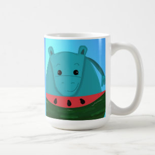 Blue Hippo met Watermelon Slice Koffiemok