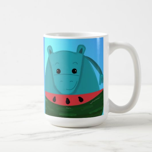 Blue Hippo met Watermelon Slice Koffiemok (Rechts)