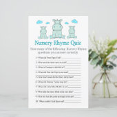 Blue Hippo Nursery Rhyme Quiz baby shower game (Staand voorkant)