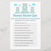 Blue Hippo Nursery Rhyme Quiz baby shower game (Voorkant)