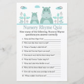 Blue Hippo Nursery Rhyme Quiz baby shower game (Voorkant)