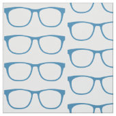 Blue Hipster Geek Glasses Fabric Stof (Swatch)