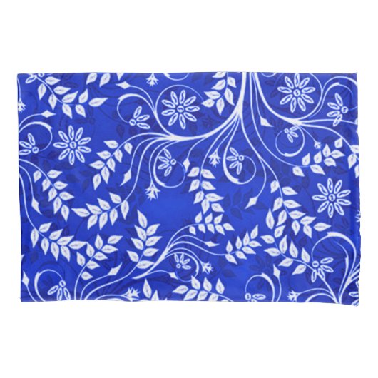 Blue Hmong Decorative Floral Pattern Kussensloop (Voorkant)