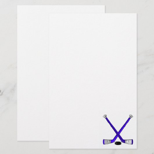 Blue Hockey Briefpapier (Voorkant / Achterkant)