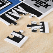 Blue Hockey Elements Stick Puck Player Legpuzzel (Zijkant)