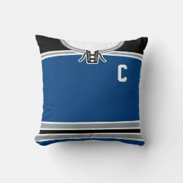 Blue Hockey Jersey Name & Number Sjabloon Kussen