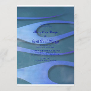 Blue Hodrod Flames Invitation Kaart