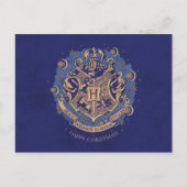 Blue HOGWARTS™ Crest Holiday Wreate Feestdagenkaart (Voorkant)