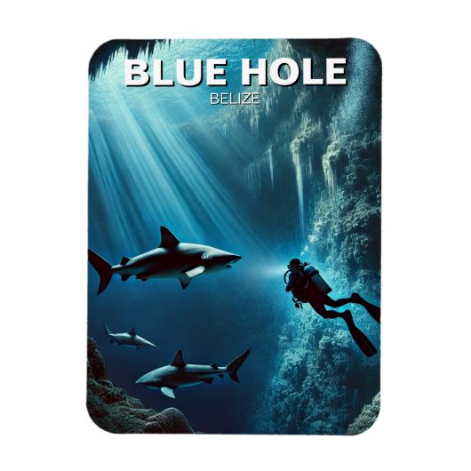 Blue Hole Belize Scuba Diving Magneet (Verticaal)