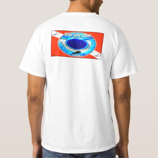 Blue Hole Diver Basic T-shirt (Achterkant)