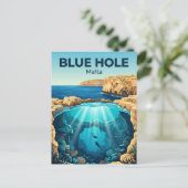 Blue Hole, Gozo Malta Briefkaart (Staand voorkant)
