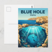 Blue Hole, Gozo Malta Briefkaart (Voorkant / Achterkant)