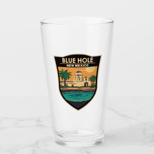 Blue Hole New Mexico Travel Art Badge Glas (Voorkant)