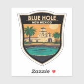 Blue Hole New Mexico Travel Art Badge Sticker (Vel)