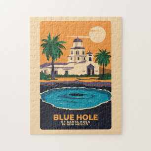Blue Hole New Mexico Travel Art Vintage Legpuzzel