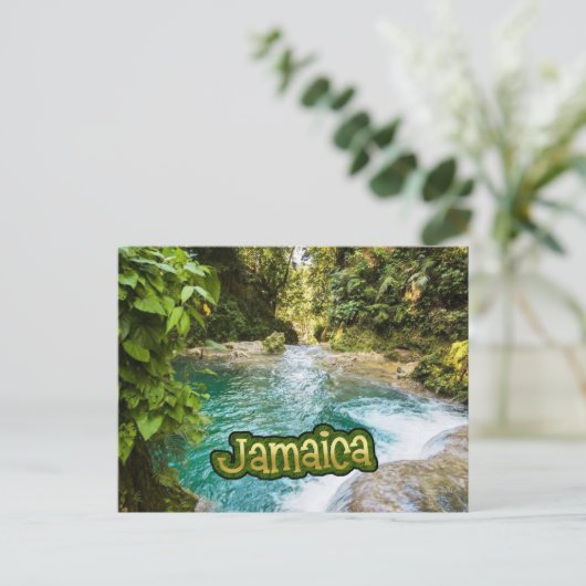 Blue Hole Secret Herfsten Jamaica Briefkaart (Staand voorkant)