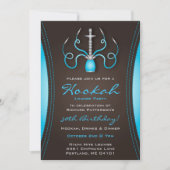Blue Holi Hookah Party Invitation Kaart (Voorkant)