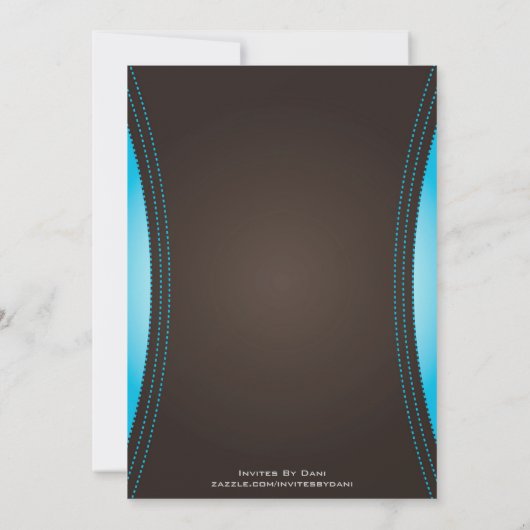 Blue Holi Hookah Party Invitation Kaart (Achterkant)