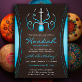 Blue Holi Hookah Party Invitation Kaart