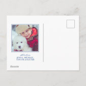 Blue Holiday Floral | Fotovakantiekaart Feestdagenkaart (Achterkant)