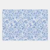 Blue Holiday Floral Inpakpapier Vel (Voorkant)