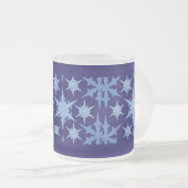 Blue Holiday Frosted Glass Mok (Voorkant rechts)