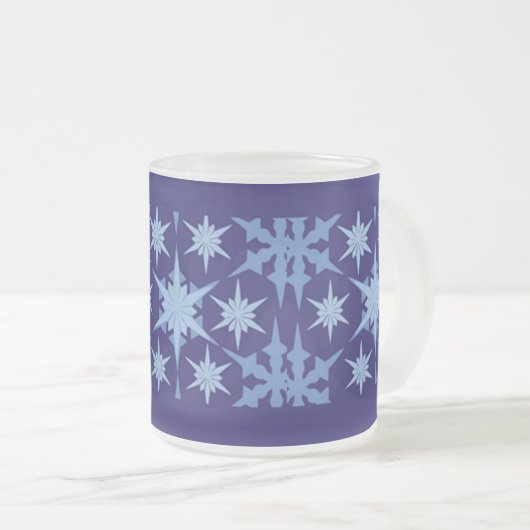 Blue Holiday Frosted Glass Mok (Voorkant rechts)