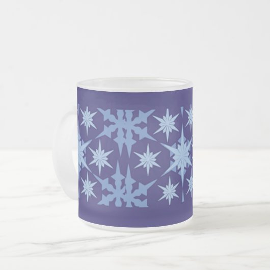 Blue Holiday Frosted Glass Mok (Voorkant links)