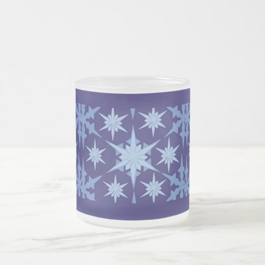 Blue Holiday Frosted Glass Mok (Center)