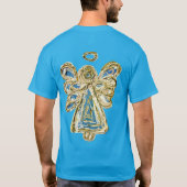 Blue Holiday Guardian Angel Custom Art T-shirt (Achterkant)